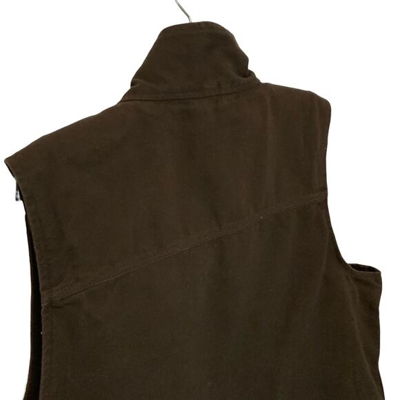 Carhartt Brown Vest Washed Duck Sherpa Lined Mock Neck Mens Large - Picture 7 of 11